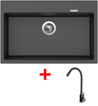 Sinks MAXIMO 780 Metalblack + ELASTA černá matná 